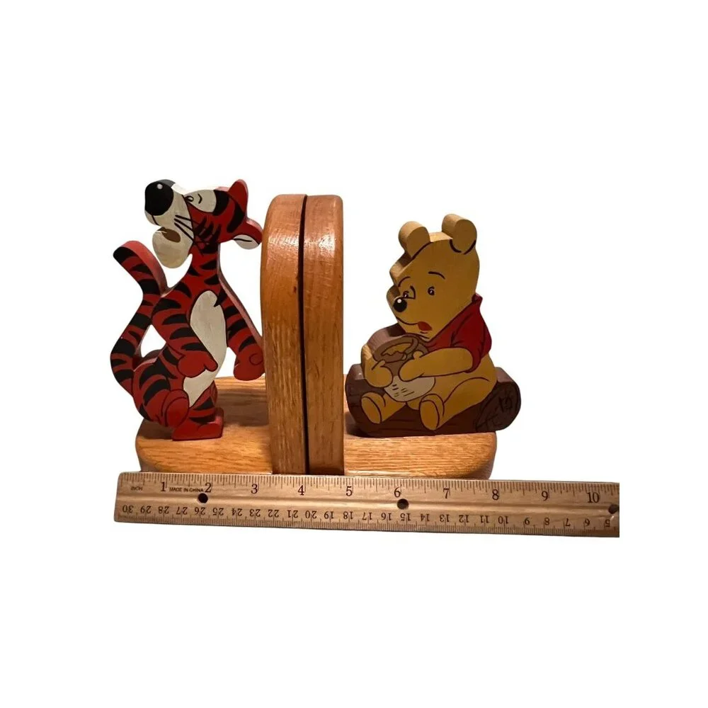Winnie The Pooh & Tigger Wooden Bookends Childrens Kids Room Decor - Picture 4 of 5